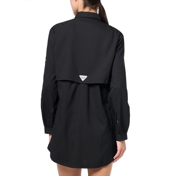 Columbia PFG Omni-shade Tamiami L/S Tunic Womens Small Black‎ Roll Tab Snap Vent - Picture 2 of 14